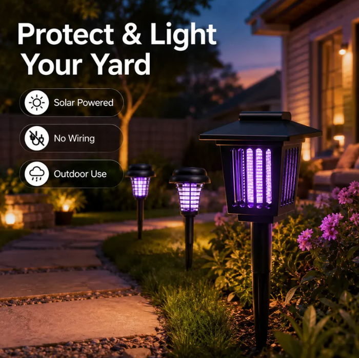 Solar Bug Zapper – Waterproof UV Mosquito Killer Lamp, Portable Cordless Indoor & Outdoor - photo 1