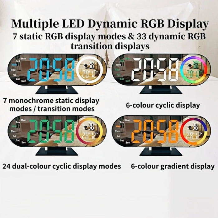 USB Digital LED Alarm Clock with RGB Night Light - photo 3
