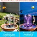 3.5W Solar Fountain Pump Kit – 7 Nozzles, 7-Color LED Light for Bird Bath & Garden