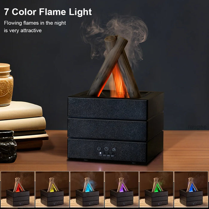 Flame Aroma Diffuser & Humidifier – Night Light with Remote Control - photo 4