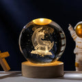 3D Crystal Ball Night Light – Galaxy & Saturn Globe for Desktop Decoration