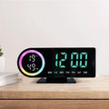 LED Digital Alarm Clock – 7-Color Display, Dual Alarm, 5 Brightness Levels, USB
