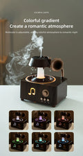 Raindrop Humidifier & Aroma Diffuser – 250ml Rotating Music Box with LED Light