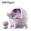 Space Capsule Humidifier – 220ml USB Rechargeable Aroma Diffuser with 7 LED Colors