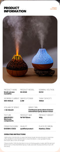 Volcano USB Air Humidifier & Aroma Diffuser 300ml