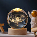 3D Crystal Ball Night Light – Galaxy & Saturn Globe for Desktop Decoration