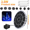 3.5W Solar Fountain Pump Kit – 7 Nozzles, 7-Color LED Light for Bird Bath & Garden