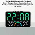 Smart LED Wall Clock with Temp, Humidity & Dual Alarms