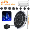 3.5W Solar Fountain Pump Kit – 7 Nozzles, 7-Color LED Light for Bird Bath & Garden