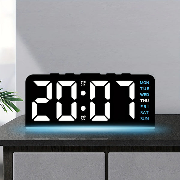 Digital LED Alarm Clock – Backlit Display, Temperature, Snooze & Night Light - alternate