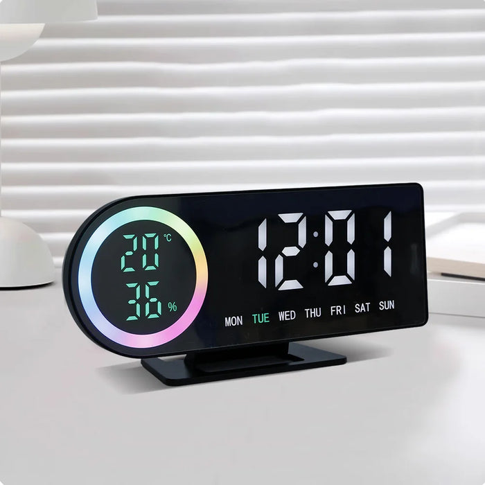 LED Digital Alarm Clock – 7-Color Display, Dual Alarm, 5 Brightness Levels, USB - photo 3