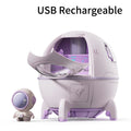 Space Capsule Humidifier – 220ml USB Rechargeable Aroma Diffuser with 7 LED Colors