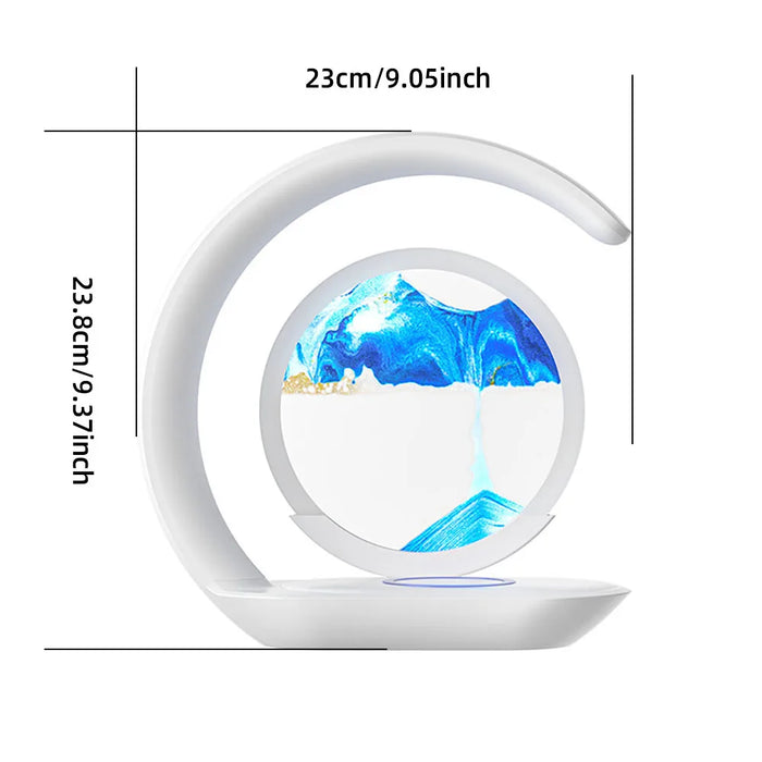 3D Hourglass Sand Art Desk Lamp – USB Wireless Charging Night Light for Office & Room Decor - photo 4