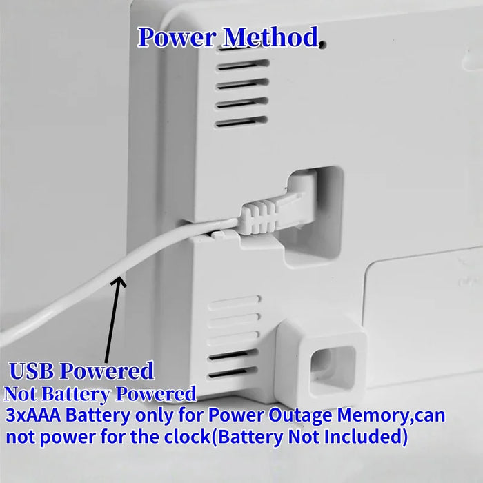 Smart LED Wall Clock with Temp, Humidity & Dual Alarms - photo 4