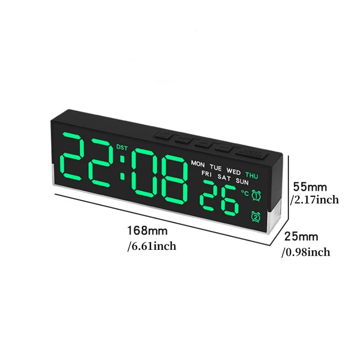 USB LED Alarm Clock with Dual Alarms & Night Light - photo 2
