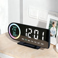 LED Digital Alarm Clock – 7-Color Display, Dual Alarm, 5 Brightness Levels, USB